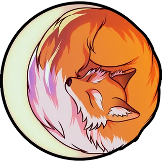 Foxmoon logo (fox on the moon), transparent